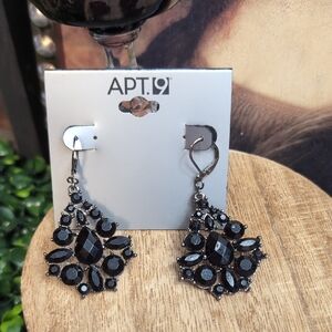 Apt. 9 Black Ornate Earrings